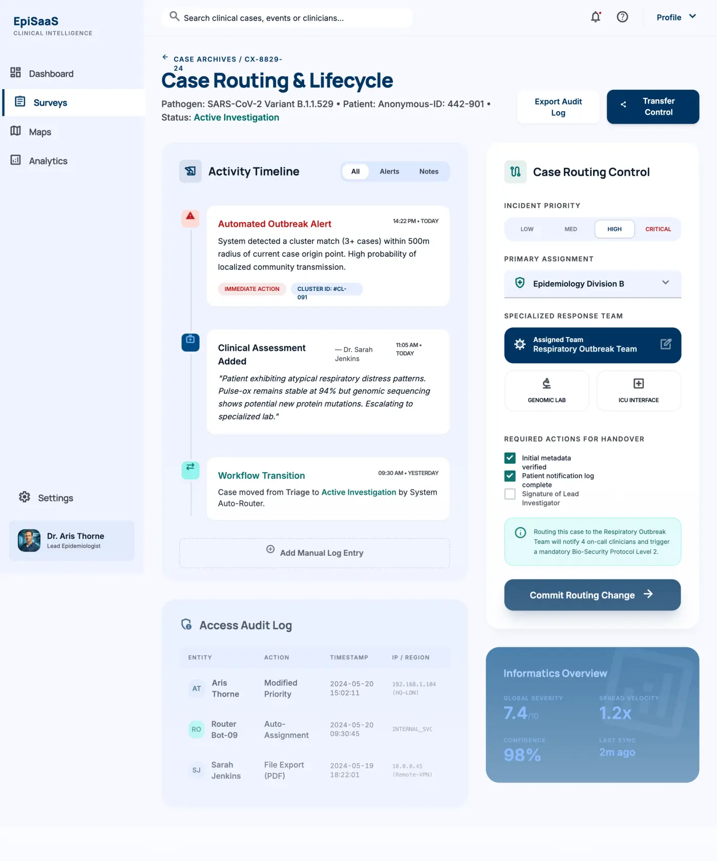 Case routing and events queue